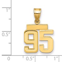 14K Yellow Gold Small Polished Number 95 Charm view 2