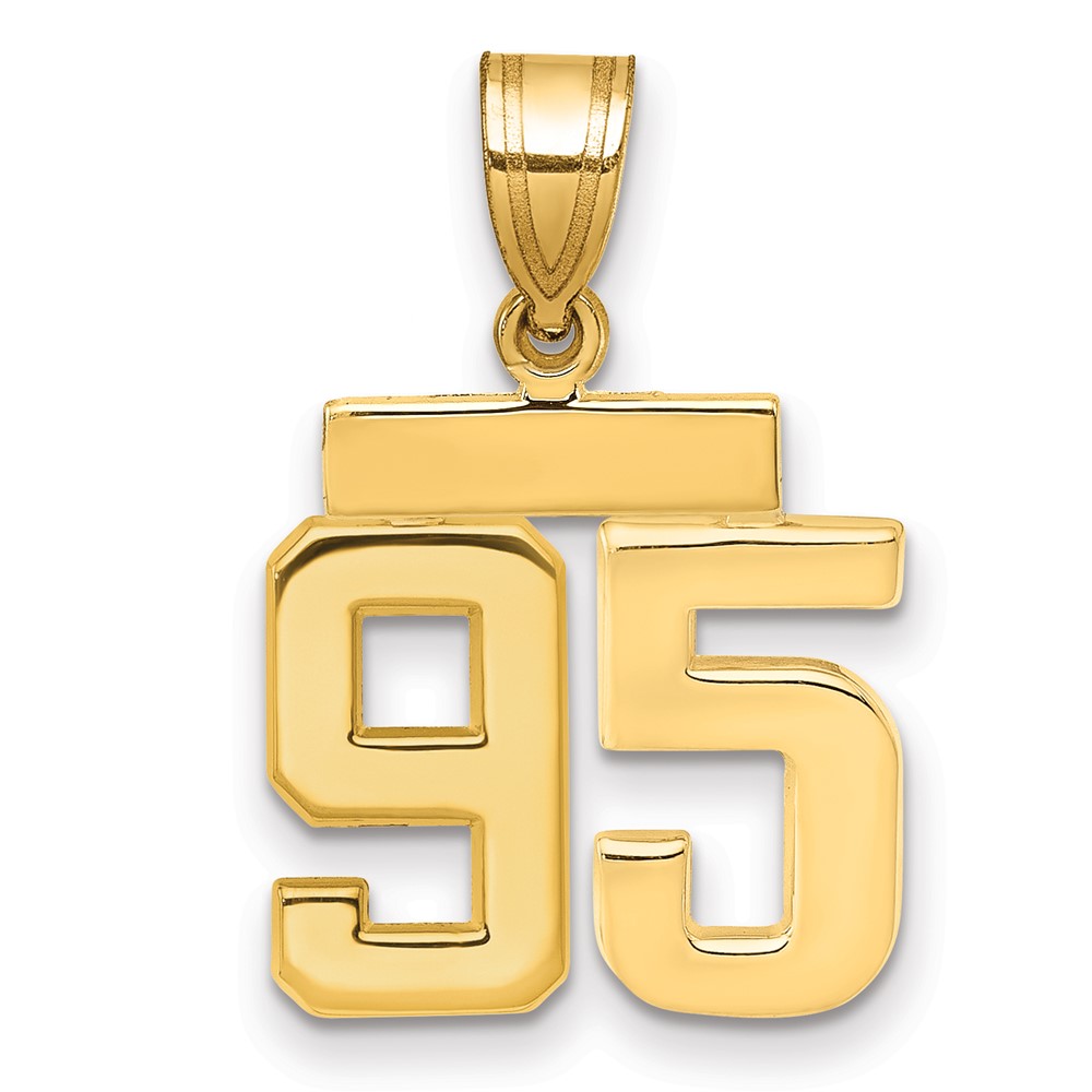 14K Yellow Gold Small Polished Number 95 Charm