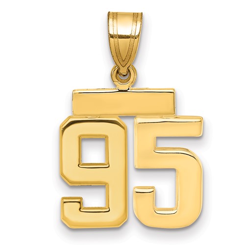 14K Yellow Gold Small Polished Number 95 Charm