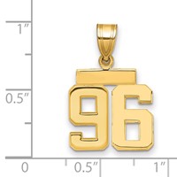 14K Yellow Gold Small Polished Number 96 Charm view 2