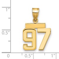 14K Small Polished Number 97 Charm view 3