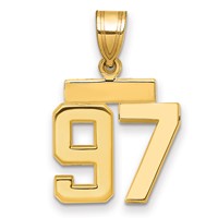 14K Small Polished Number 97 Charm view 1