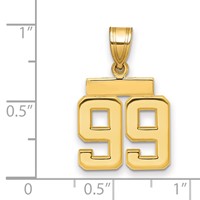 14K Yellow Gold Small Polished Number 99 Charm view 2