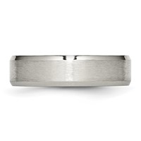 Chisel Stainless Steel Brushed and Polished 6mm Flat Beveled Edge Band view 3