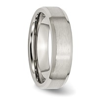 Chisel Stainless Steel Brushed and Polished 6mm Flat Beveled Edge Band view 4