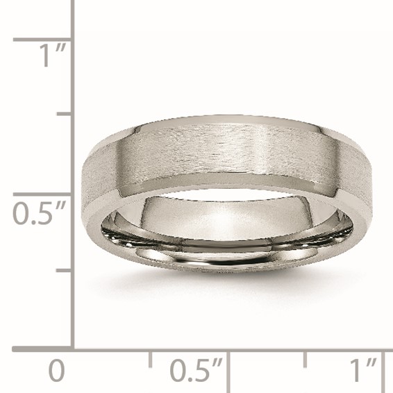 Chisel Stainless Steel Brushed and Polished 6mm Flat Beveled Edge Band