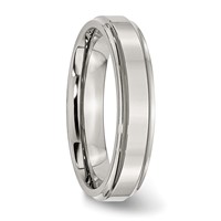 Chisel Stainless Steel Polished 5mm Ridged Edge Band view 4