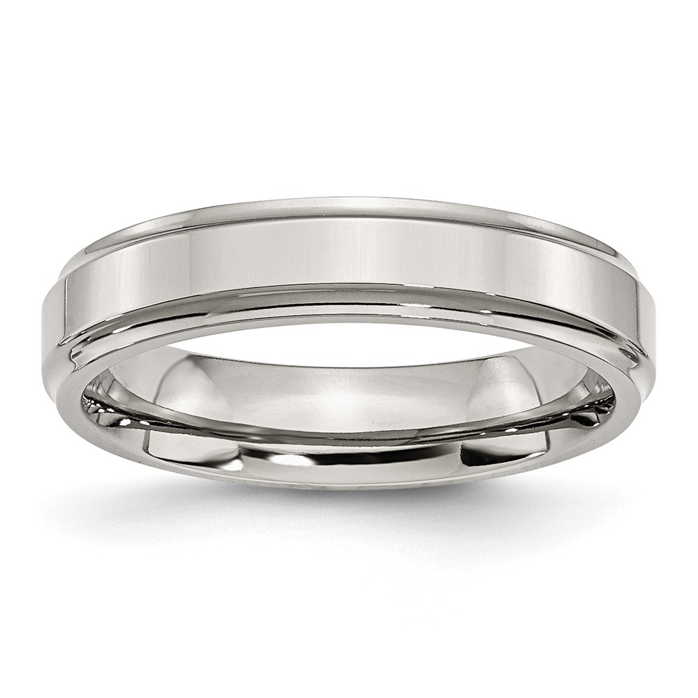 Chisel Stainless Steel Polished 5mm Ridged Edge Band