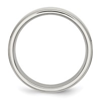 Chisel Stainless Steel Polished 6mm Ridged Edge Band view 2