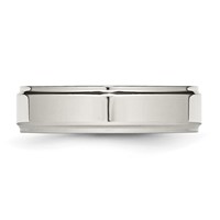 Chisel Stainless Steel Polished 6mm Ridged Edge Band view 3