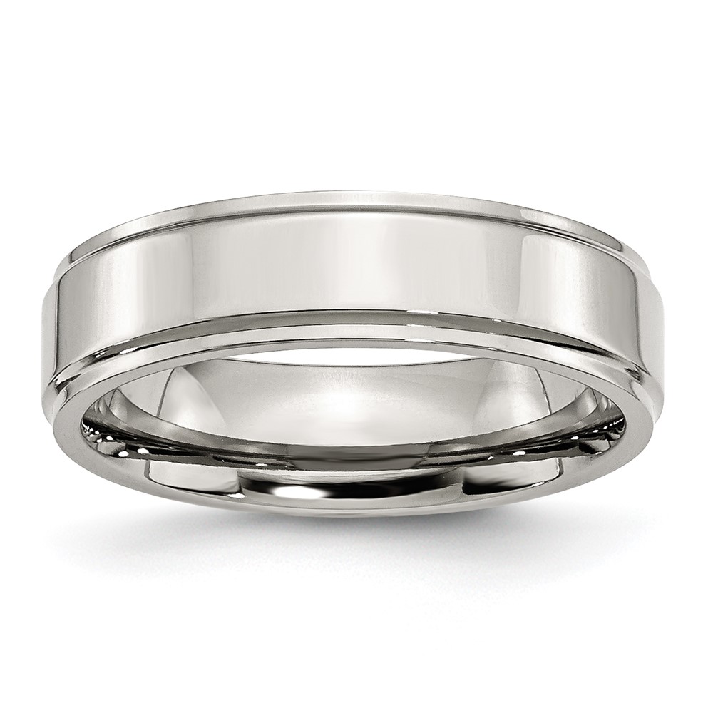 Chisel Stainless Steel Polished 6mm Ridged Edge Band