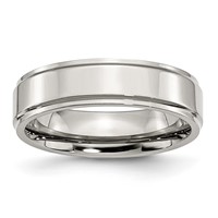 Chisel Stainless Steel Polished 6mm Ridged Edge Band view 1