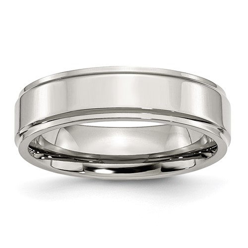 Chisel Stainless Steel Polished 6mm Ridged Edge Band
