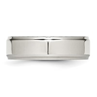 Chisel Stainless Steel Polished 7mm Ridged Edge Band view 3