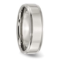Chisel Stainless Steel Polished 7mm Ridged Edge Band view 4