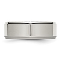 Chisel Stainless Steel Polished 8mm Ridged Edge Band view 3