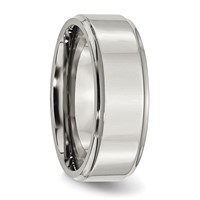 Chisel Stainless Steel Polished 8mm Ridged Edge Band view 4