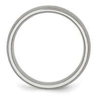 Chisel Stainless Steel Polished Band with Stone Finish 7mm view 2