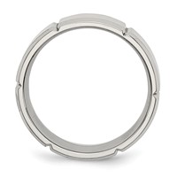 Chisel Stainless Steel Brushed and Polished Grooved 8mm Beveled Edge Band view 2