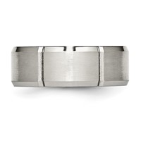 Chisel Stainless Steel Brushed and Polished Grooved 8mm Beveled Edge Band view 3