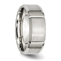 Chisel Stainless Steel Brushed and Polished Grooved 8mm Beveled Edge Band view 4