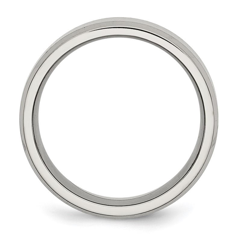 Chisel Stainless Steel Polished with Brushed Center 8mm Flat Beveled Edge Band