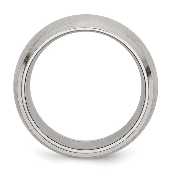 Chisel Stainless Steel Brushed and Polished 10mm Beveled Edge Band