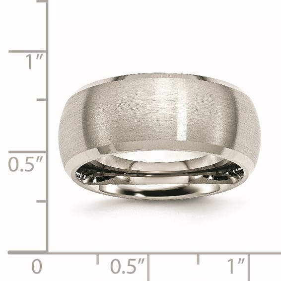 Chisel Stainless Steel Brushed and Polished 10mm Beveled Edge Band
