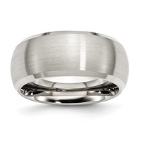 Chisel Stainless Steel Brushed and Polished 10mm Beveled Edge Band view 1
