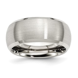 Chisel Stainless Steel Brushed and Polished 10mm Beveled Edge Band