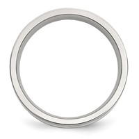 Stainless Steel Band with Sterling Silver Inlay Polished 6mm Flat view 2