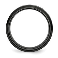 Chisel Stainless Steel Polished Black IP-plated 7mm Grooved Band view 2