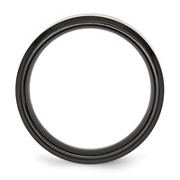 Chisel Stainless Steel Polished Black IP-plated Band with Brushed Center 8mm Beveled Edge view 2