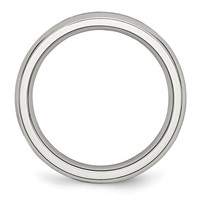 Chisel Stainless Steel Polished 4mm April Clear CZ Ring view 2