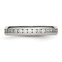 Chisel Stainless Steel Polished 4mm April Clear CZ Ring view 3