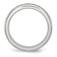 Chisel Stainless Steel Polished 4mm August Light Green CZ Ring view 2