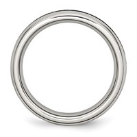 Chisel Stainless Steel Polished 4mm Black CZ Ring view 2