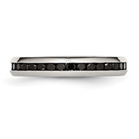 Chisel Stainless Steel Polished 4mm Black CZ Ring view 3