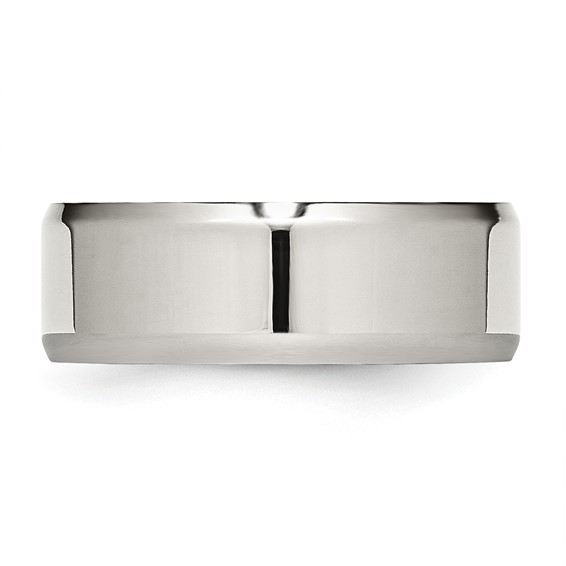 Chisel Stainless Steel Polished 8mm Beveled Edge Band