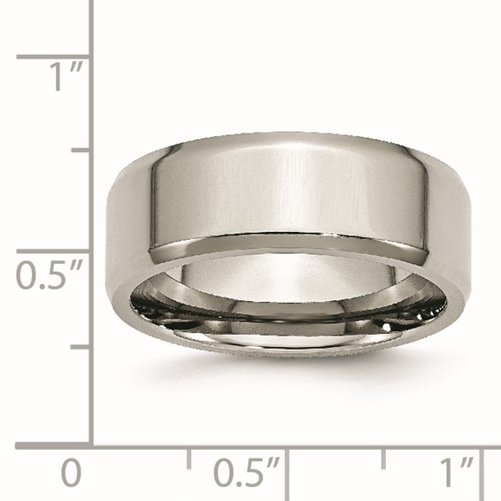 Chisel Stainless Steel Polished 8mm Beveled Edge Band
