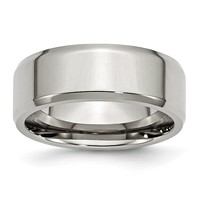Chisel Stainless Steel Polished 8mm Beveled Edge Band view 1