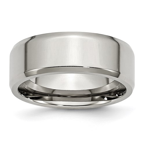 Chisel Stainless Steel Polished 8mm Beveled Edge Band