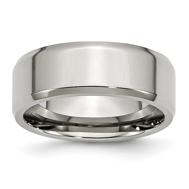 Chisel Stainless Steel Polished 8mm Beveled Edge Band
