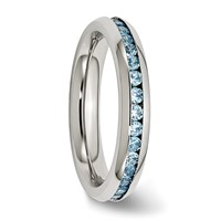Chisel Stainless Steel Polished 4mm December Teal CZ Ring view 4