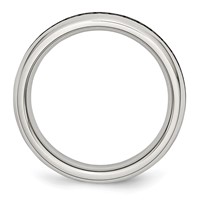Chisel Stainless Steel Polished 4mm February Purple CZ Ring view 2