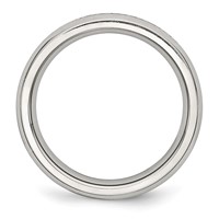 Chisel Stainless Steel Polished 4mm June Pink CZ Ring view 2