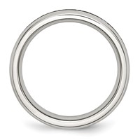 Chisel Stainless Steel Polished 4mm March Light Blue CZ Ring view 2