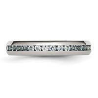 Chisel Stainless Steel Polished 4mm March Light Blue CZ Ring view 3