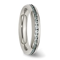 Chisel Stainless Steel Polished 4mm March Light Blue CZ Ring view 4