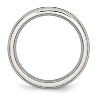 Chisel Stainless Steel Polished 4mm May Dark Green CZ Ring view 2